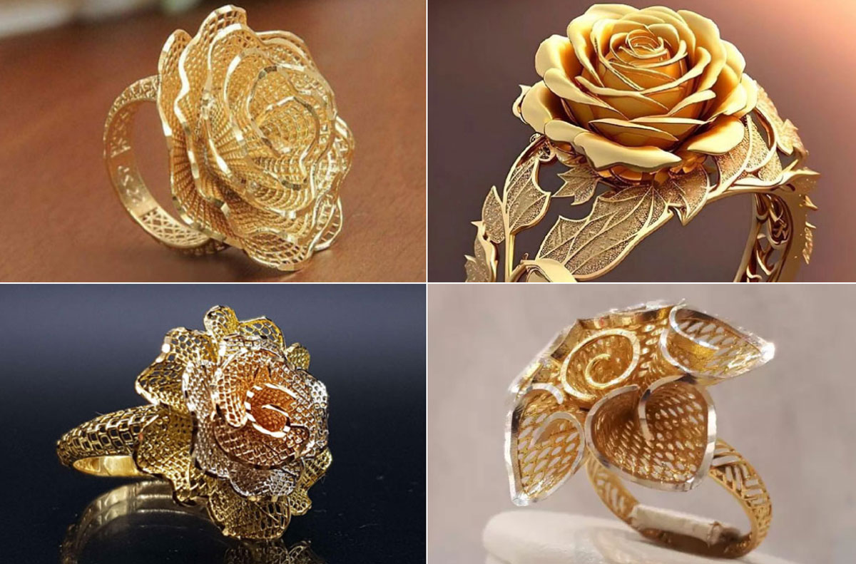 womens flower design ring model cover